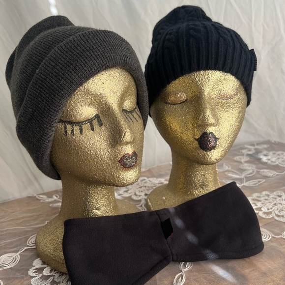 Two winter caps and an ear warmer. one-size-fits-all! ￼ main image 7